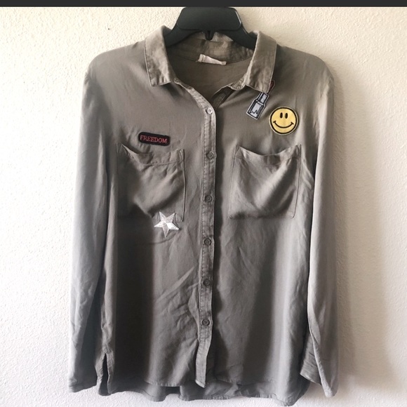 Sophi Rue Green Army Top - Picture 1 of 7